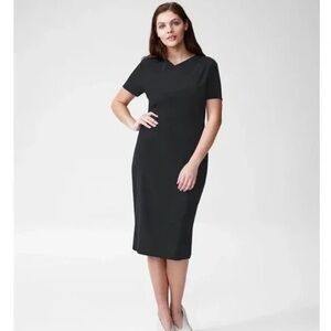 Universal Standard Black Luxe Mary Faux Wrap Dress